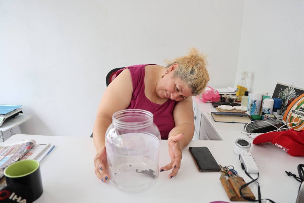 Arkadaşları çok şaşkın! İş yerinin önünde bulduğu akrebi besliyor 3